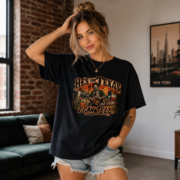 He's From Texas, I Can Tell - LT Graphic Tee - mockup