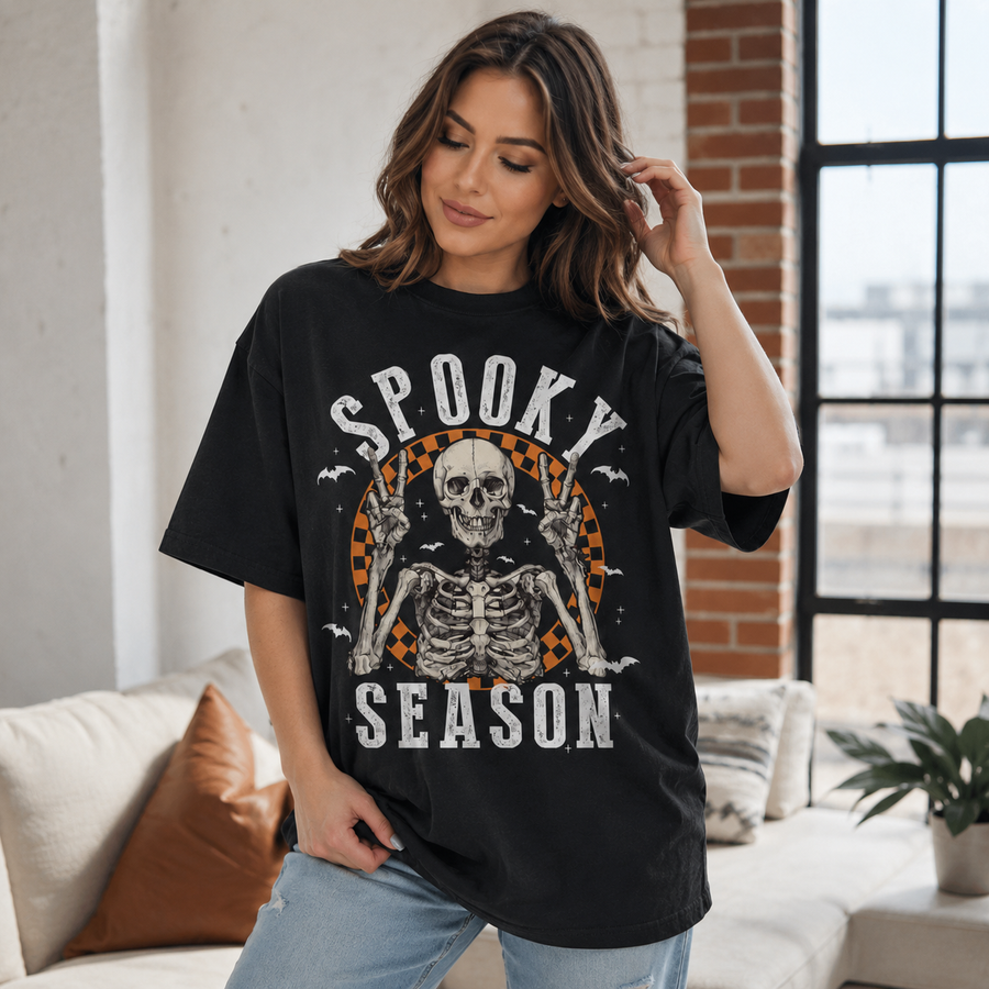 Spooky Season - Bone Structure, Checkered Arch and Still Attitude - mockup
