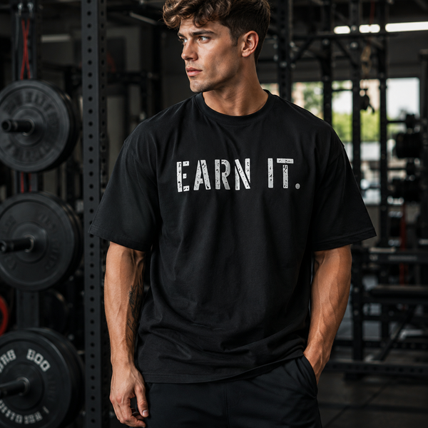 Earn It. - Two Words, All Attitude Graphic Tee - mockup