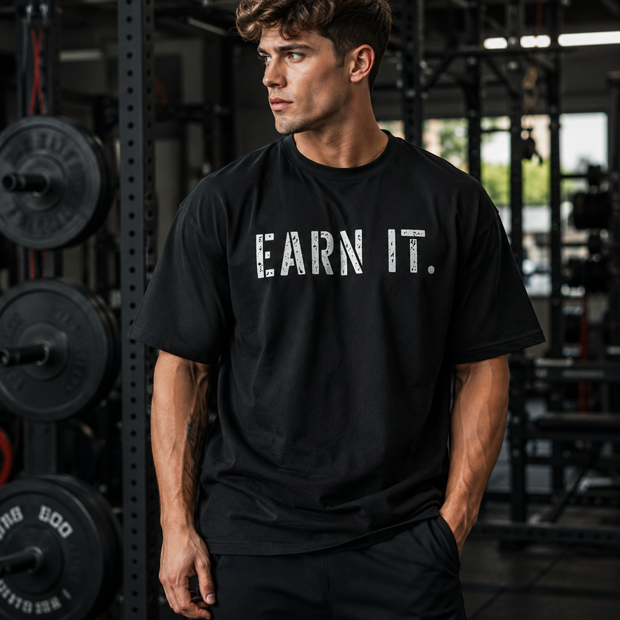 Earn It. - Two Words, All Attitude Graphic Tee - mockup