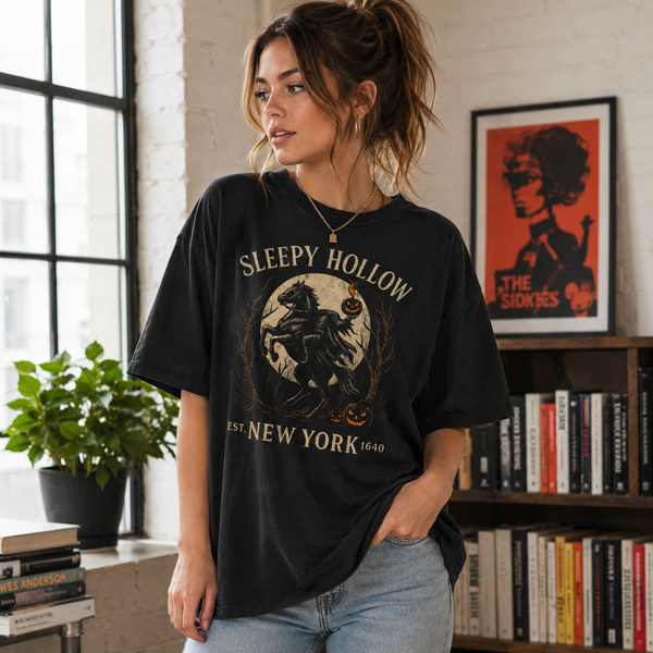 Sleepy Hollow - Moonlit Rider Graphic Streetwear Tee - mockup