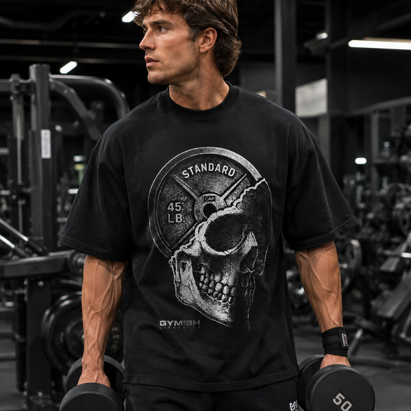 Standard 45 - Monochrome Skull Plate Streetwear Tee - lifestyle