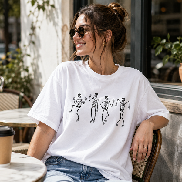 Bone Rhythm - Dancing Skeletons Graphic Streetwear Tee - lifestyle