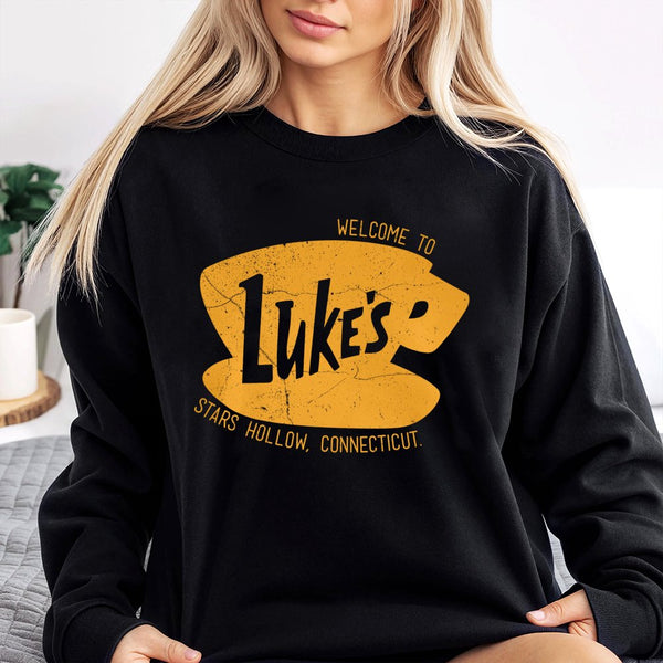 Luke's Diner Sweatshirt | Stars Hollow Coffee Graphic Pullover | Premium Cotton Blend Crewneck | Gift For Gilmore Girls Fan