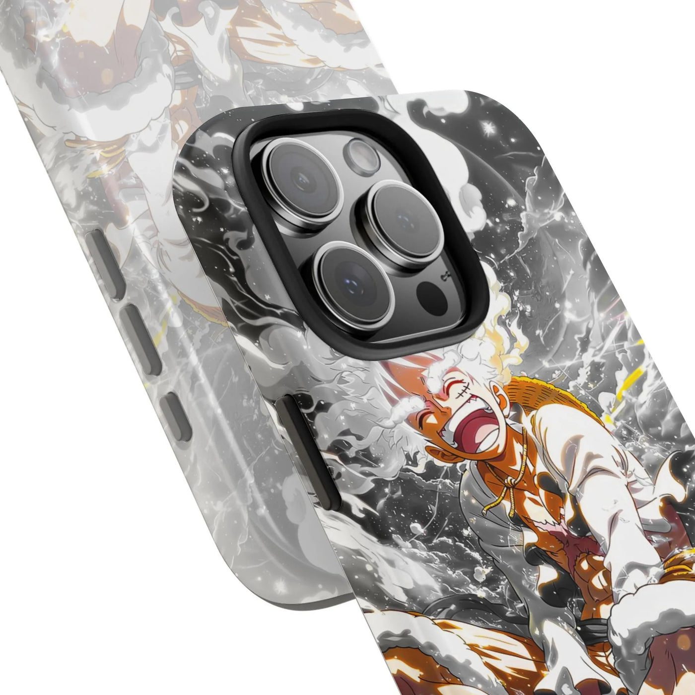 Luffy Gear 5 Phone Case | Sun God Nika Anime Design | Dual-Layer Polycarbonate Protection | Premium Manga Gift for iPhone Fan