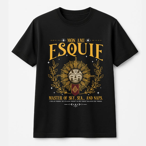 Esquie Graphic T-Shirt | Master of Sky Sea and Naps Fantasy Art | Premium Soft Cotton | Gaming Gift for RPG Fans
