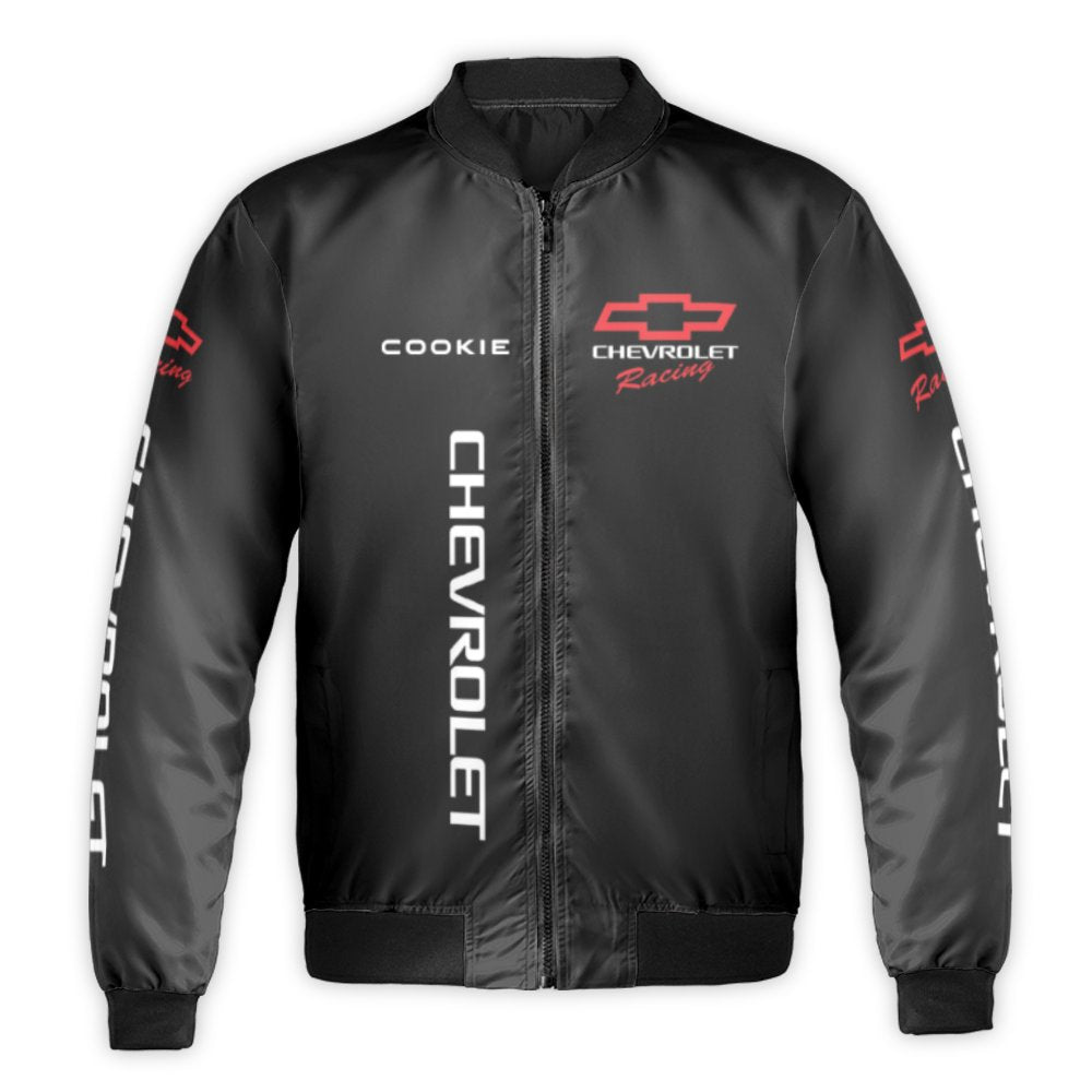 Chevrolet Racing Bomber Jacket | Boss Hoss Motorsport Graphic Print | Durable Nylon Shell | Premium Gift for Car Enthusiasts