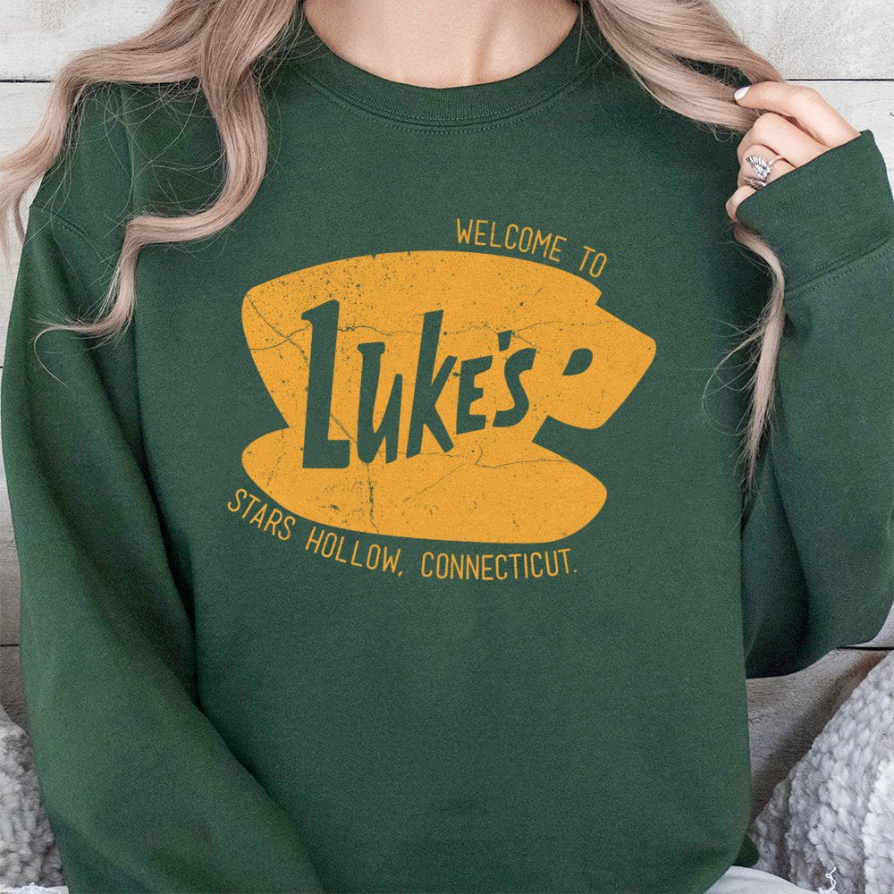 Luke's Diner Sweatshirt | Stars Hollow Coffee Graphic Pullover | Premium Cotton Blend Crewneck | Gift For Gilmore Girls Fan