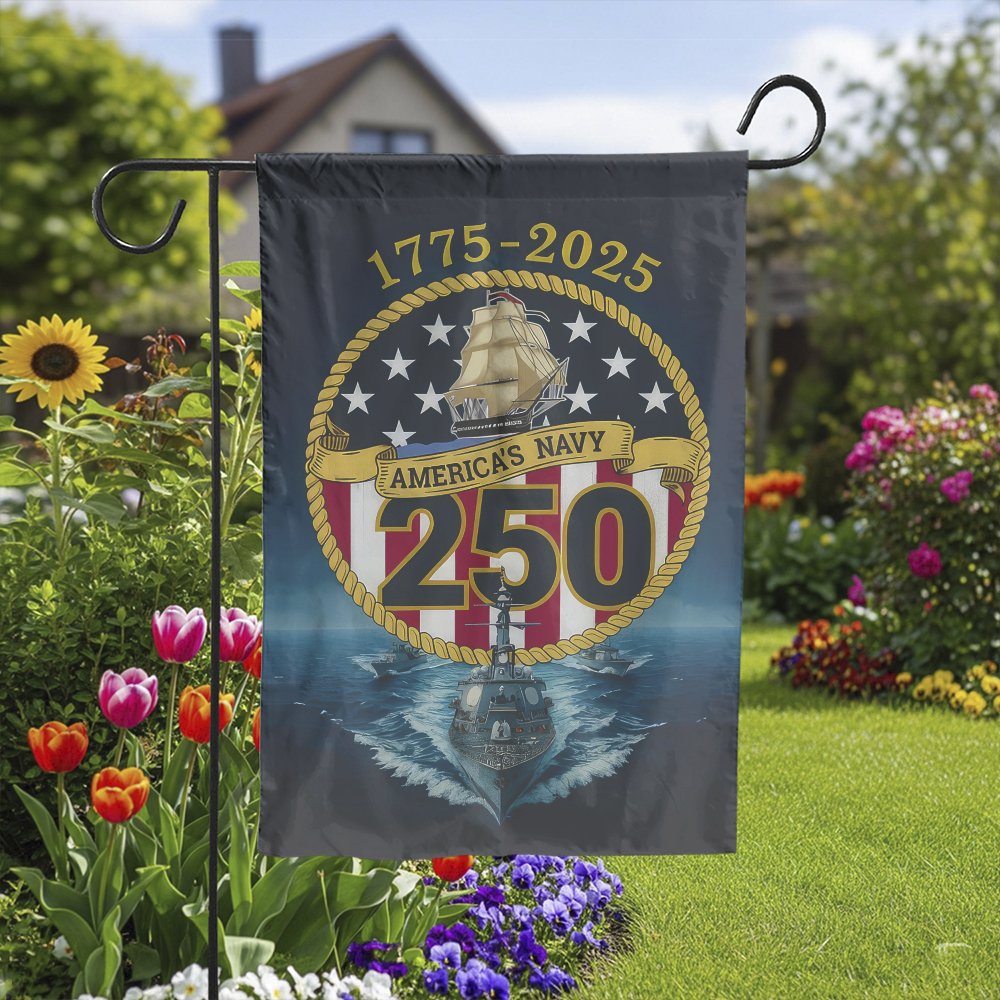US Navy 250th Anniversary Garden Flag | 1775-2025 Military Commemorative | Premium Fade-Resistant Polyester | Patriotic Gift 