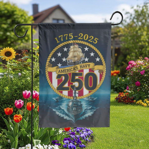 US Navy 250th Anniversary Garden Flag | 1775-2025 Military Commemorative | Premium Fade-Resistant Polyester | Patriotic Gift 
