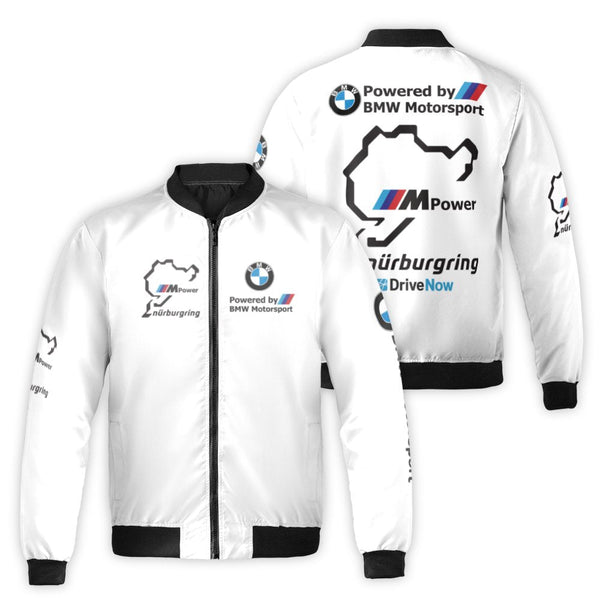 Motorsport Racing Bomber Jacket | Nürburgring Circuit Graphic Design | Durable Nylon Shell | Performance Car Enthusiast Gift