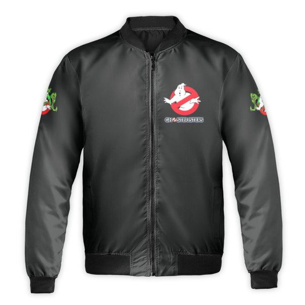 Ghostbusters Bomber Jacket | 80s Movie Graphic Print | Nylon Windbreaker | Unisex Retro Fan Gift