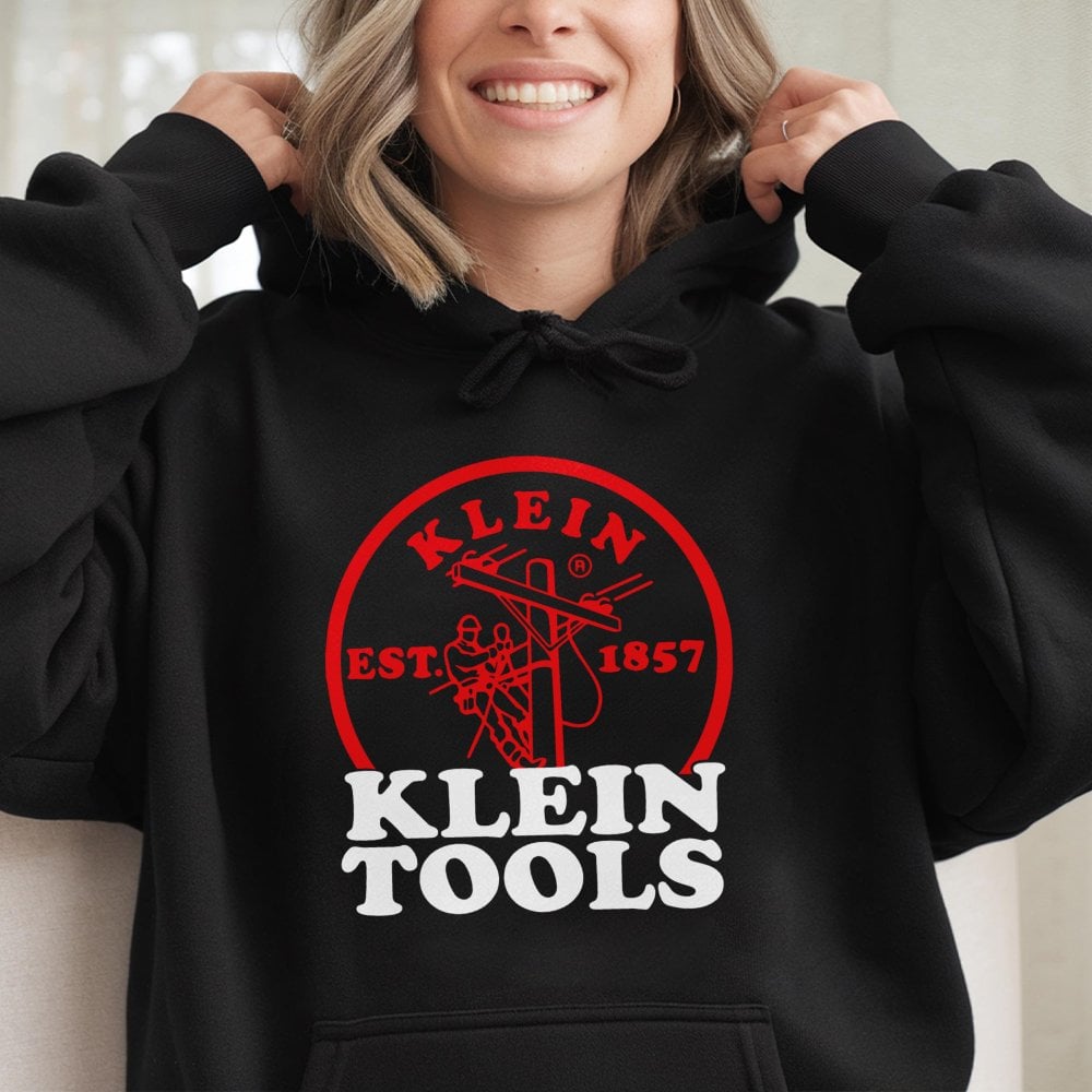 Electrician Hoodie | Klein Tools Graphic Workwear | Soft Cotton-Poly Blend | Premium Gift for Tradesmen and Linemen