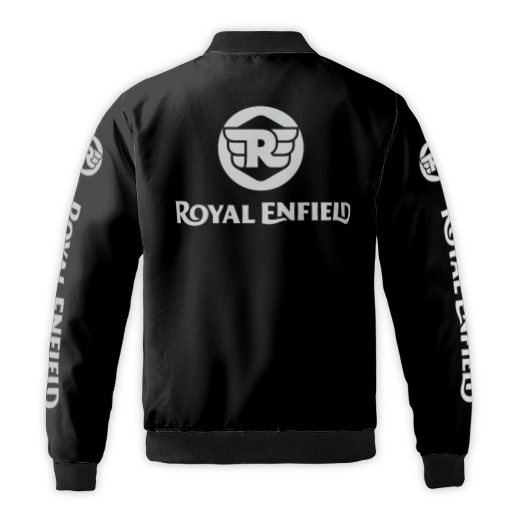 Royal Enfield Bomber Jacket | Motorcycle Heritage Logo Graphic | Durable Nylon Streetwear | Premium Gift for Motorcycle Rider