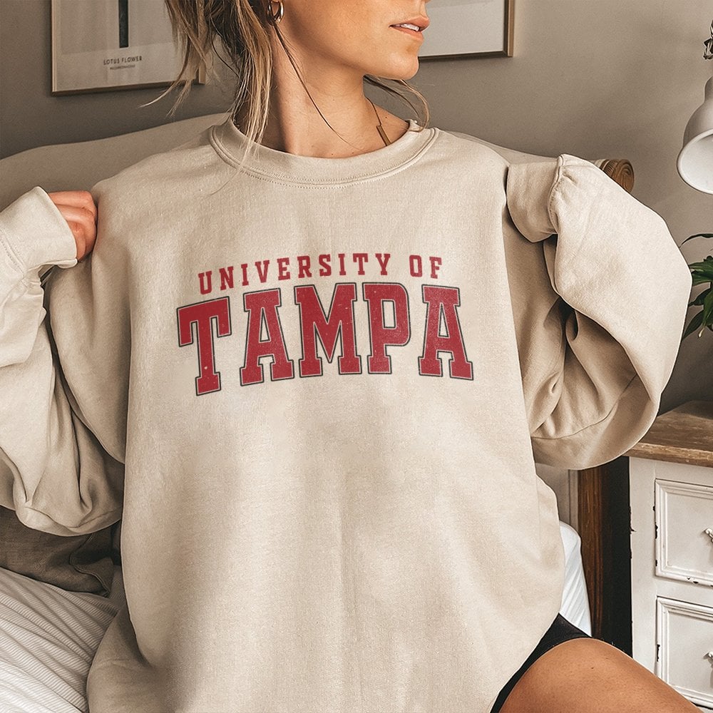 University Of Tampa Sweatshirt | Vintage College Logo Graphic | Premium Cotton Blend | Gift For Student Alumni Faculty