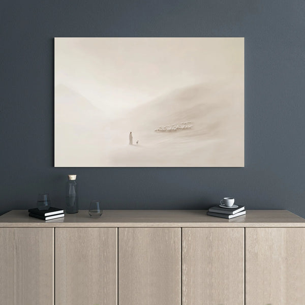 Jesus The Good Shepherd Canvas | Minimalist Christian Wall Art | Premium Gallery Wrap Print | Religious Home Decor Gift