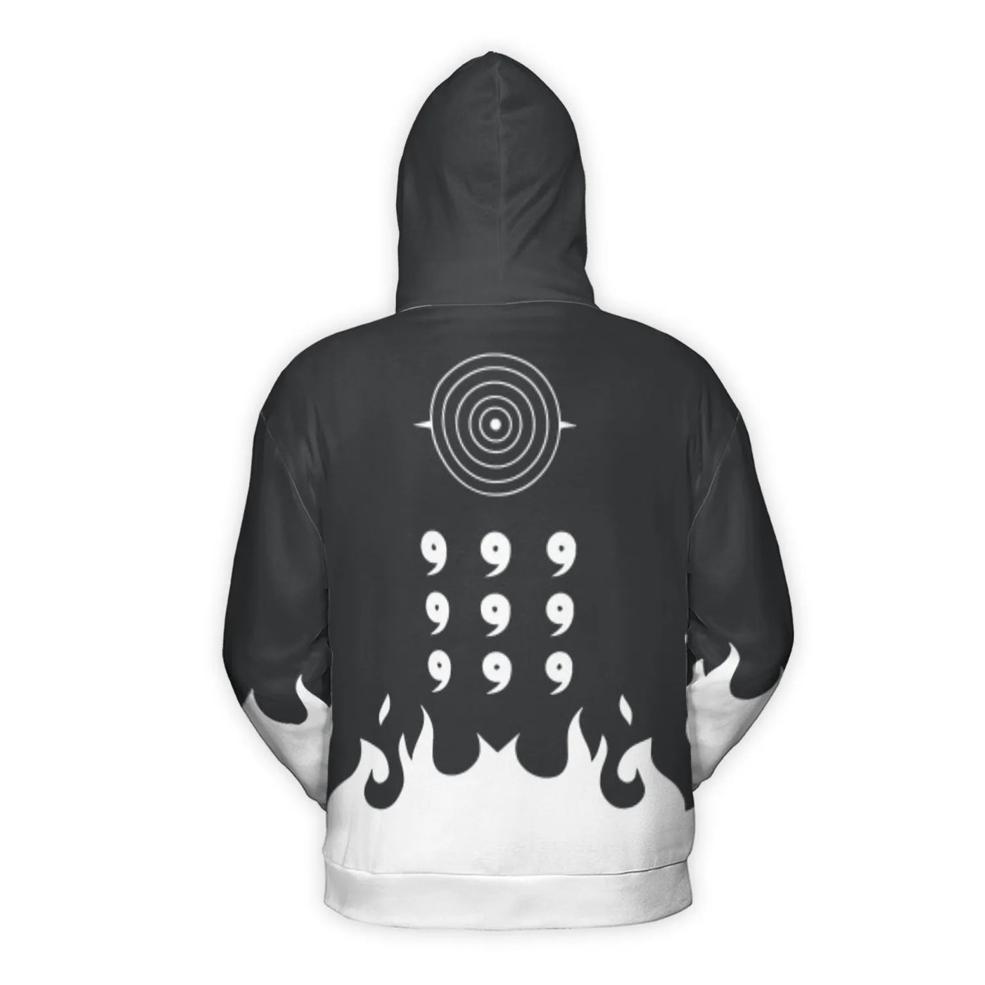 Anime Sage Mode Hoodie | Six Paths Magatama Flame Print | Premium Brushed Fleece Pullover | Unisex Gift for Manga Fans