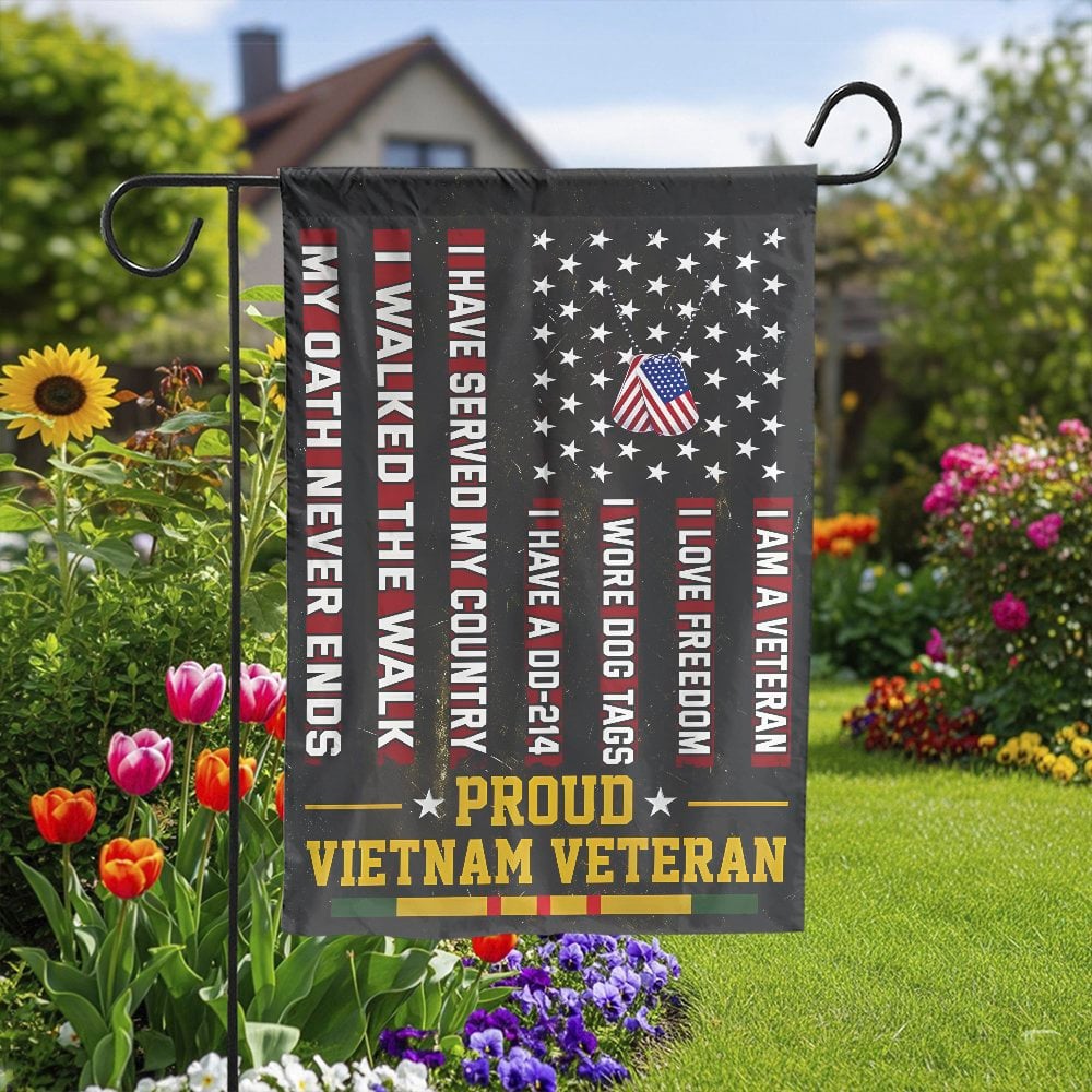 Proud Vietnam Veteran Garden Flag | Patriotic Military Service Memorial | Premium Weather-Resistant Fabric | Thoughtful Veter