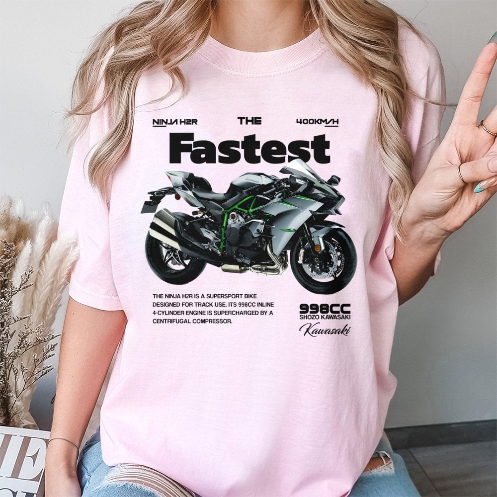 Kawasaki Ninja H2R Superbike T-Shirt | Retro Motorcycle Graphic Design | Premium Soft Cotton | Motorsport Gift for Men and Ra