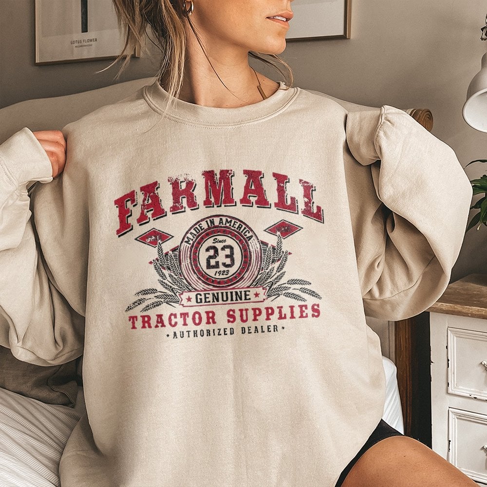 Farmall Tractor Sweatshirt | Vintage Authorized Dealer Graphic | Premium Cotton Blend | Retro Farm Equipment Gift for Farmers