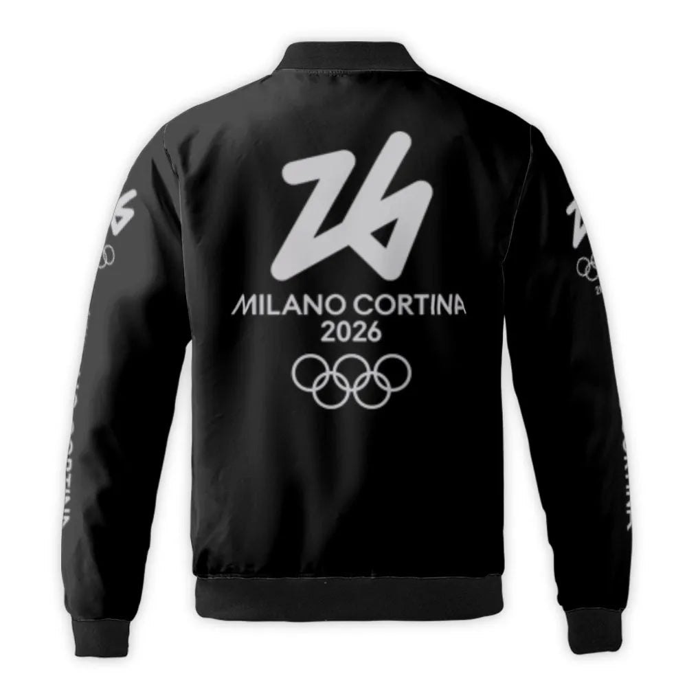 Milano Cortina 2026 Bomber Jacket | Olympic Winter Games Sports Souvenir | Durable Nylon Quilted Outerwear | Unisex Premium C