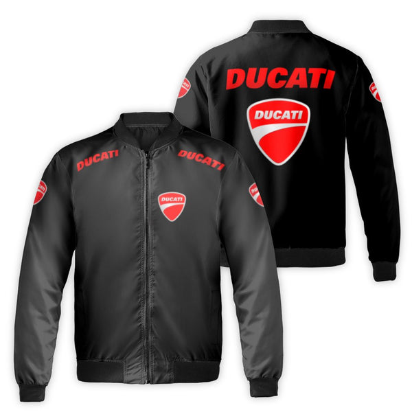 Ducati Logo Bomber Jacket | Unisex Motorcycle Sport Streetwear | Durable Nylon Windbreaker | Premium Gift for Biker Enthusias