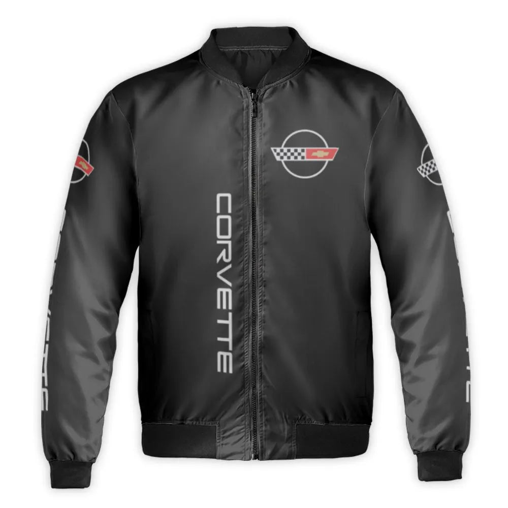 Corvette C4 Logo Bomber Jacket | Classic Automotive Streetwear | Durable Nylon Shell | Premium Gift for Chevy Car Enthusiasts