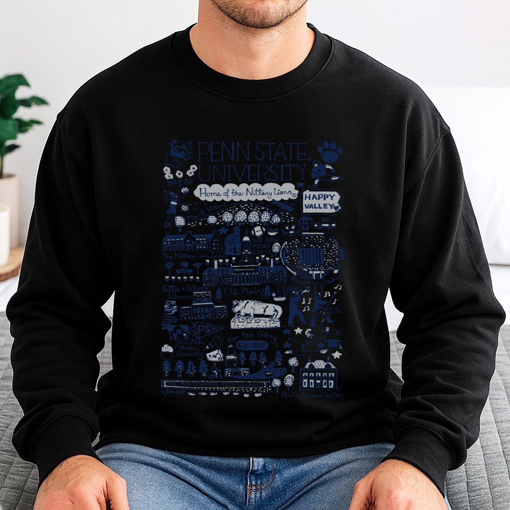 Penn State University Sweatshirt | Nittany Lions Campus Map Illustration | Premium Cotton-Poly Blend | Game Day Gift for PSU 