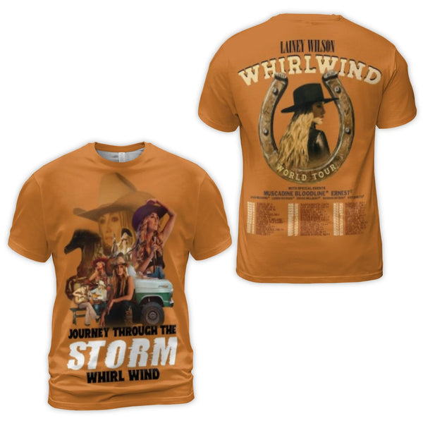 Lainey Wilson Whirlwind T-Shirt | Country Music World Tour Graphic Tee | Premium Polyester Blend | Fan Apparel Gift for Count
