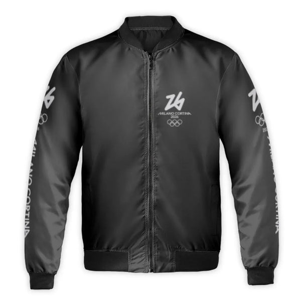 Milano Cortina 2026 Bomber Jacket | Olympic Winter Games Sports Souvenir | Durable Nylon Quilted Outerwear | Unisex Premium C