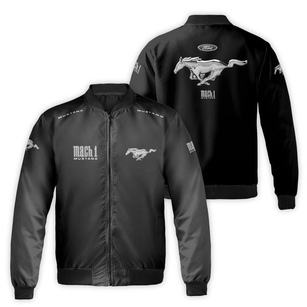 Ford Mustang Mach 1 Bomber Jacket | Running Pony Logo Streetwear | Durable Nylon Construction | Premium Gift for Car Enthusia