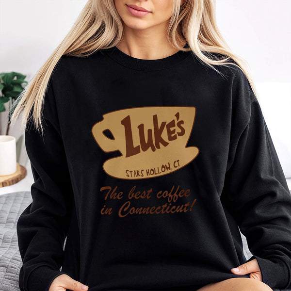 Luke's Diner Coffee Sweatshirt | Stars Hollow Graphic Print | Premium Cotton Blend | Gilmore Girls Fan Gift & TV Show Lover A