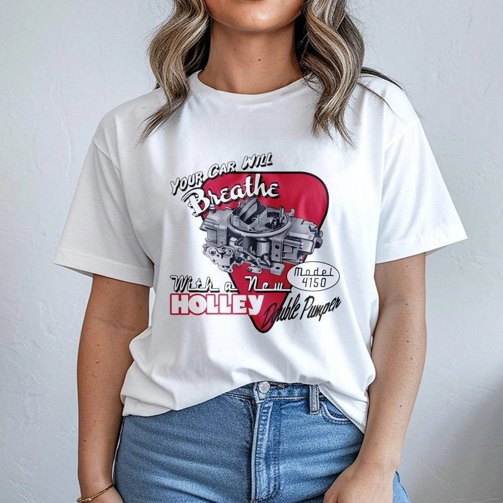 Holley 4150 Double Pumper T-Shirt | Vintage Carburetor Graphic Design | 100% Cotton Premium Tee | Hot Rod Muscle Car Gift for