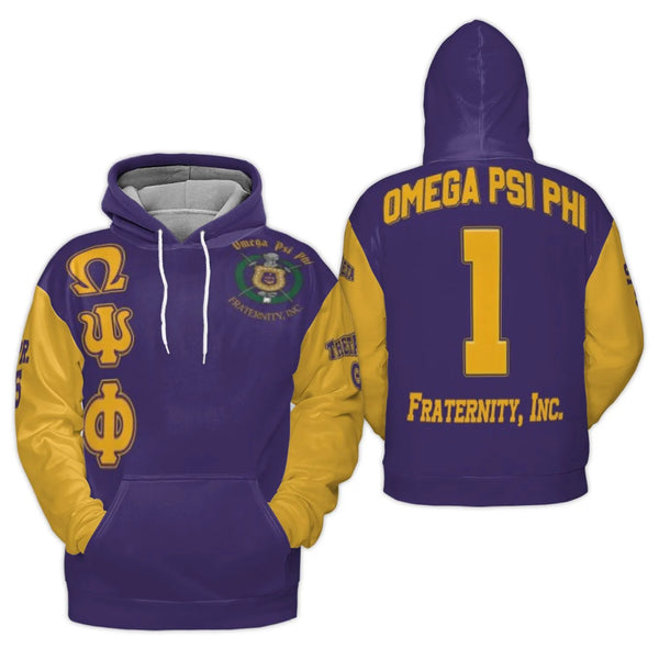 Omega Psi Phi 3D Hoodie | Premium Greek Letter Apparel | Soft Brushed Fleece Fabric | Fraternity Gear for Men and Women