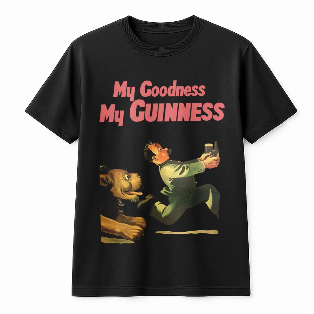 Vintage Beer T-Shirt | Classic Guinness Advertising Art | 100% Cotton Premium Tee | Retro Irish Stout Graphic Gift For Men An