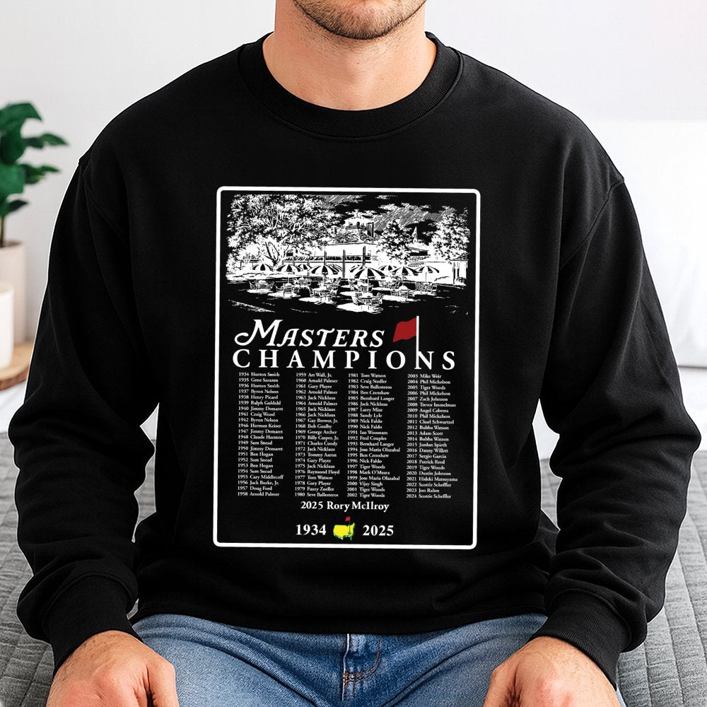 Golf History Champions Sweatshirt | Masters Winner List 1934-2025 | Premium Cotton Blend | Gift for Golf Lover & Augusta Fan