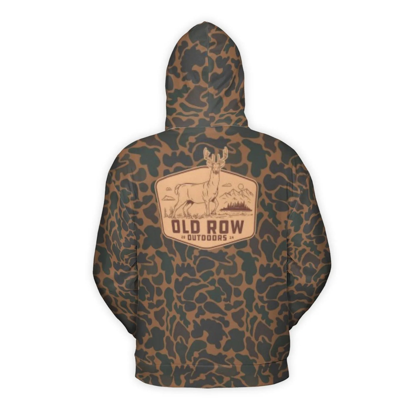 Camo Deer Hunting Hoodie | All-Over Print Outdoors Graphic | Premium Brushed Fleece Pullover | Unisex Wildlife Gift for Hunte