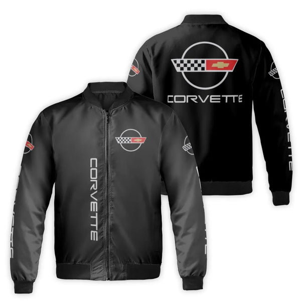 Corvette C4 Logo Bomber Jacket | Classic Automotive Streetwear | Durable Nylon Shell | Premium Gift for Chevy Car Enthusiasts