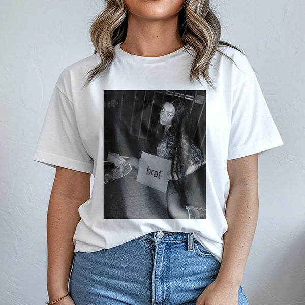 Brat Graphic T-Shirt | Retro 90s Bootleg Style Music Tee | Premium Cotton Unisex Apparel | Trendy Pop Culture Aesthetic Gift 