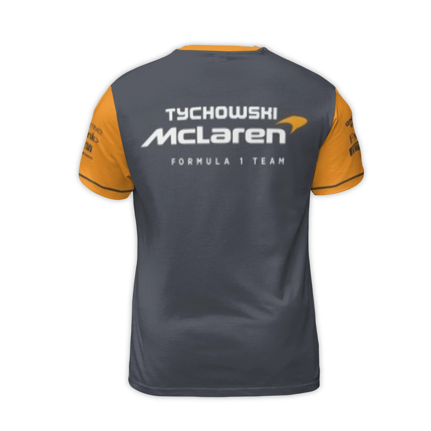 McLaren Formula 1 Racing T-Shirt | 3D Graphic Team Logos | Premium Poly-Spandex Jersey | Fan Gift for F1 Enthusiasts