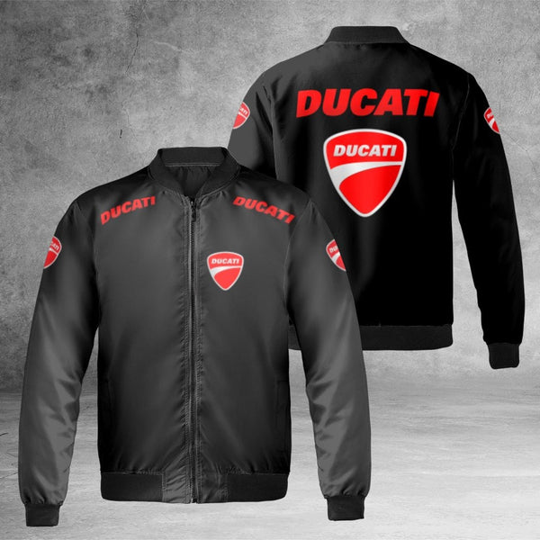 Ducati Logo Bomber Jacket | Unisex Motorcycle Sport Streetwear | Durable Nylon Windbreaker | Premium Gift for Biker Enthusias