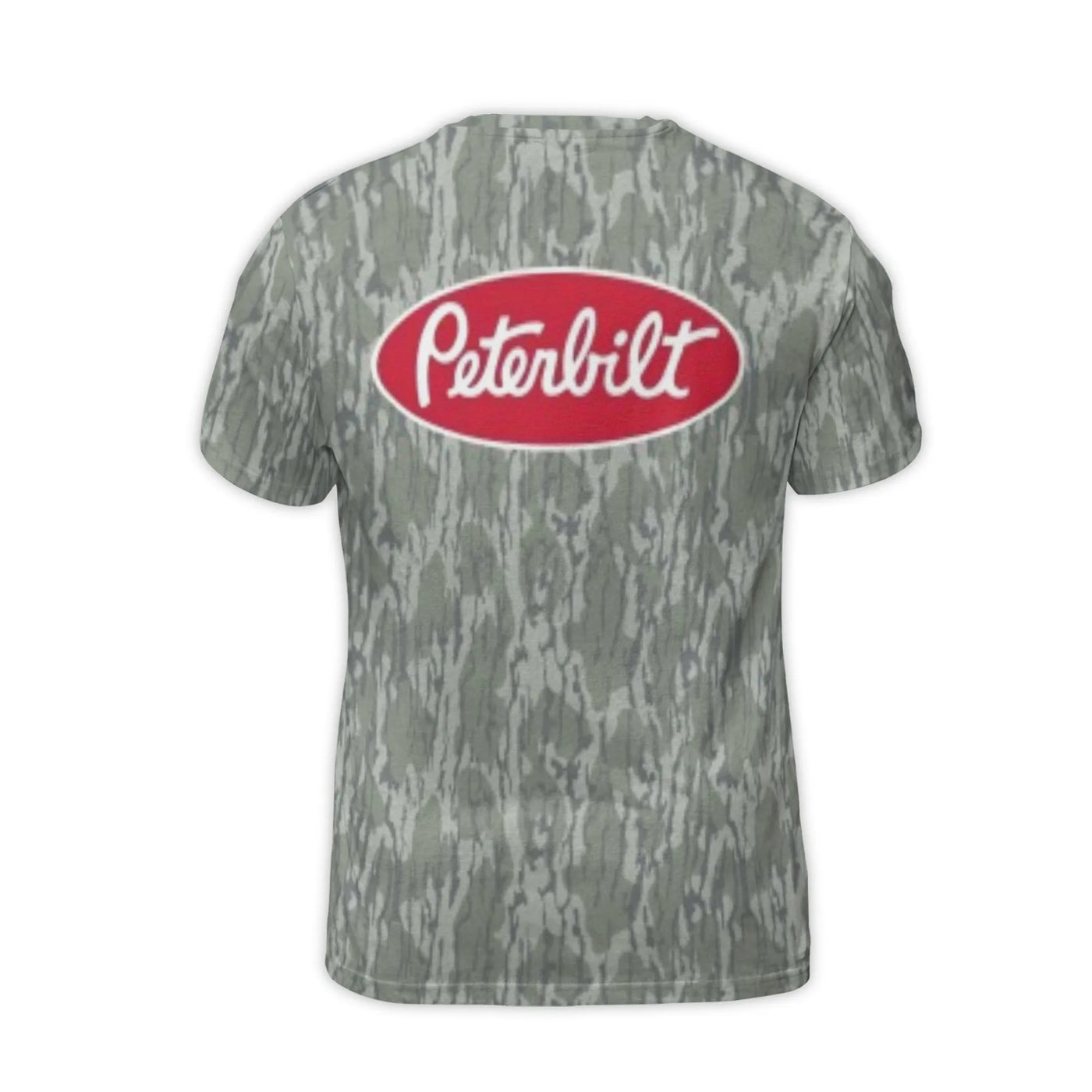 Peterbilt Logo T-Shirt | Camouflage All-Over 3D Print | Premium Polyester Blend | Trucker Enthusiast Gift for Men