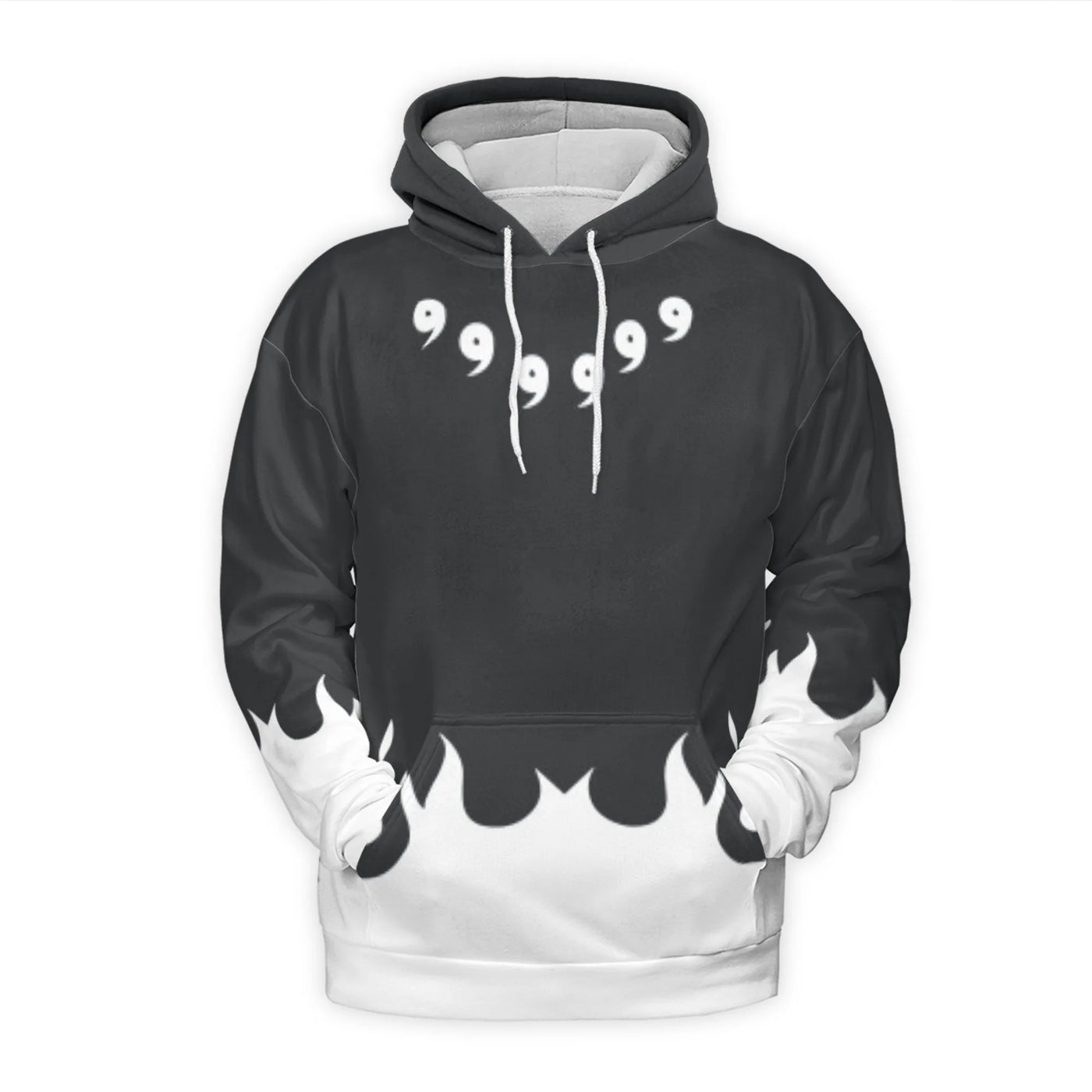 Anime Sage Mode Hoodie | Six Paths Magatama Flame Print | Premium Brushed Fleece Pullover | Unisex Gift for Manga Fans