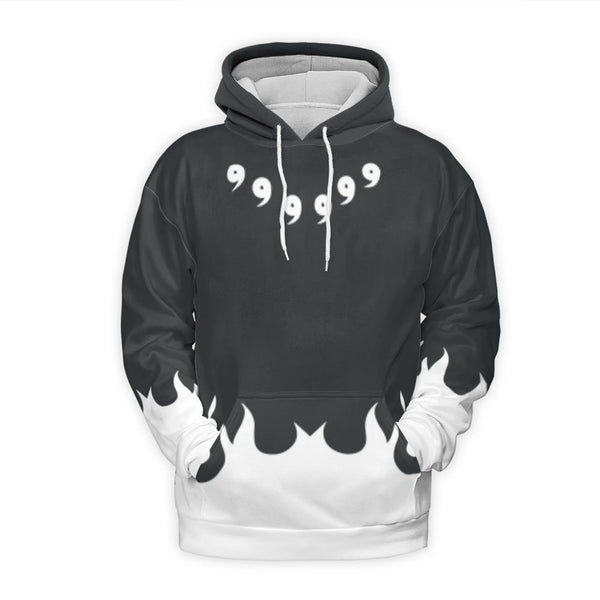 Anime Sage Mode Hoodie | Six Paths Magatama Flame Print | Premium Brushed Fleece Pullover | Unisex Gift for Manga Fans