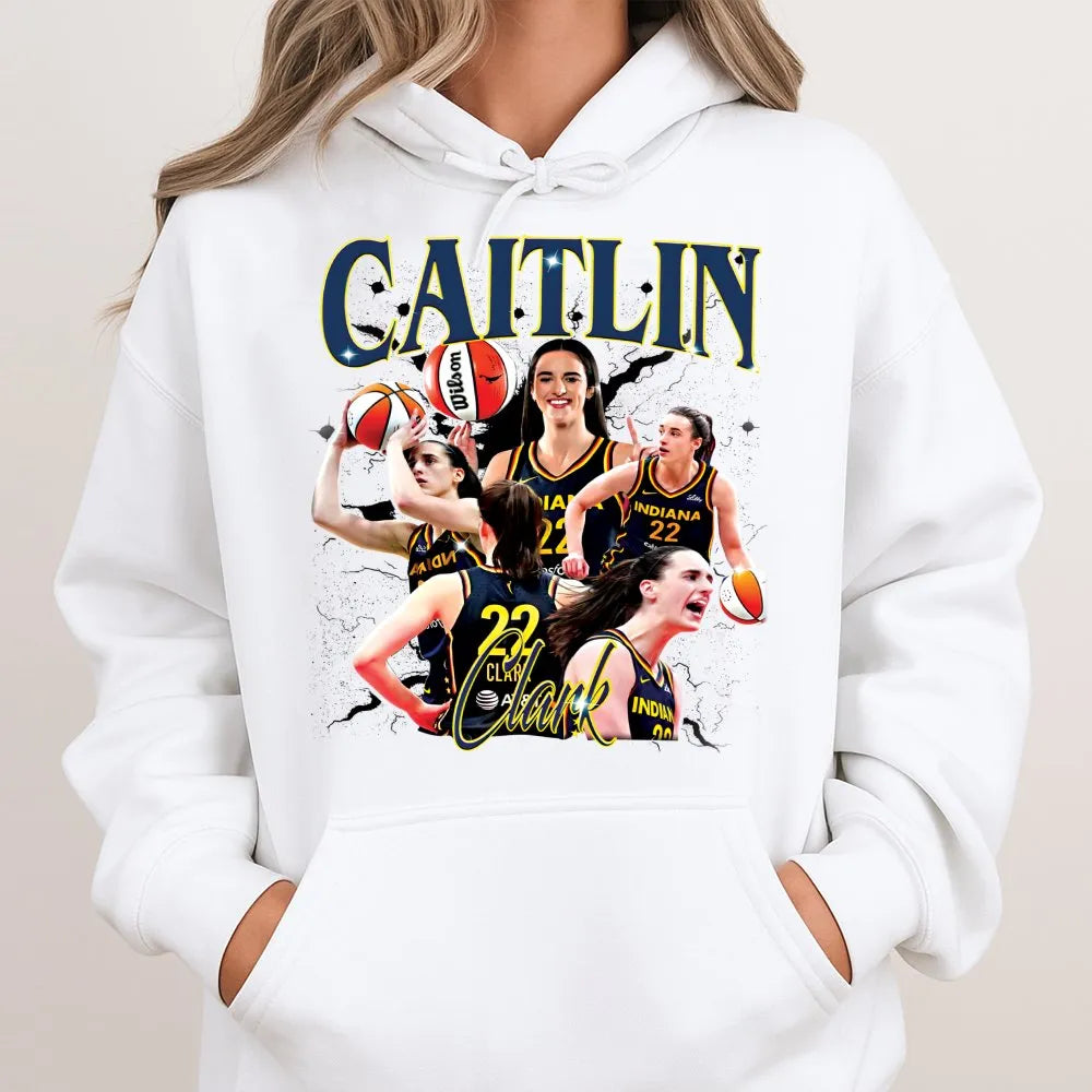 Caitlin Clark WNBA Basketball Hoodie | Vintage 90s Graphic Style | Premium Cotton Blend | Gift for Indiana Fever Fans & Sport