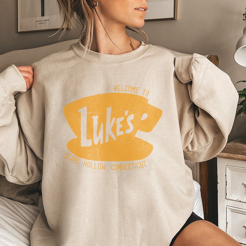 Luke's Diner Sweatshirt | Stars Hollow Coffee Graphic Pullover | Premium Cotton Blend Crewneck | Gift For Gilmore Girls Fan