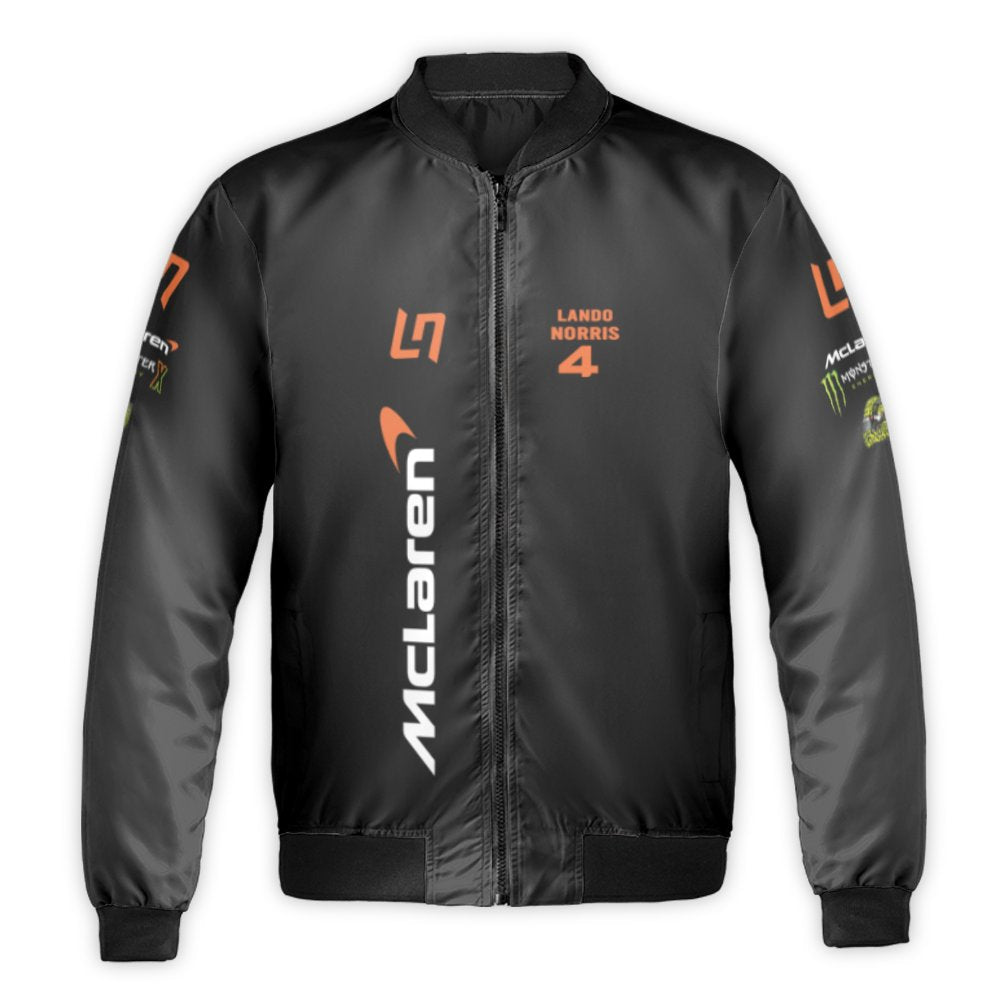 Lando Norris McLaren Bomber Jacket | Formula 1 Papaya Racing Graphic | Durable Nylon Streetwear | Premium Gift for F1 Race Fa