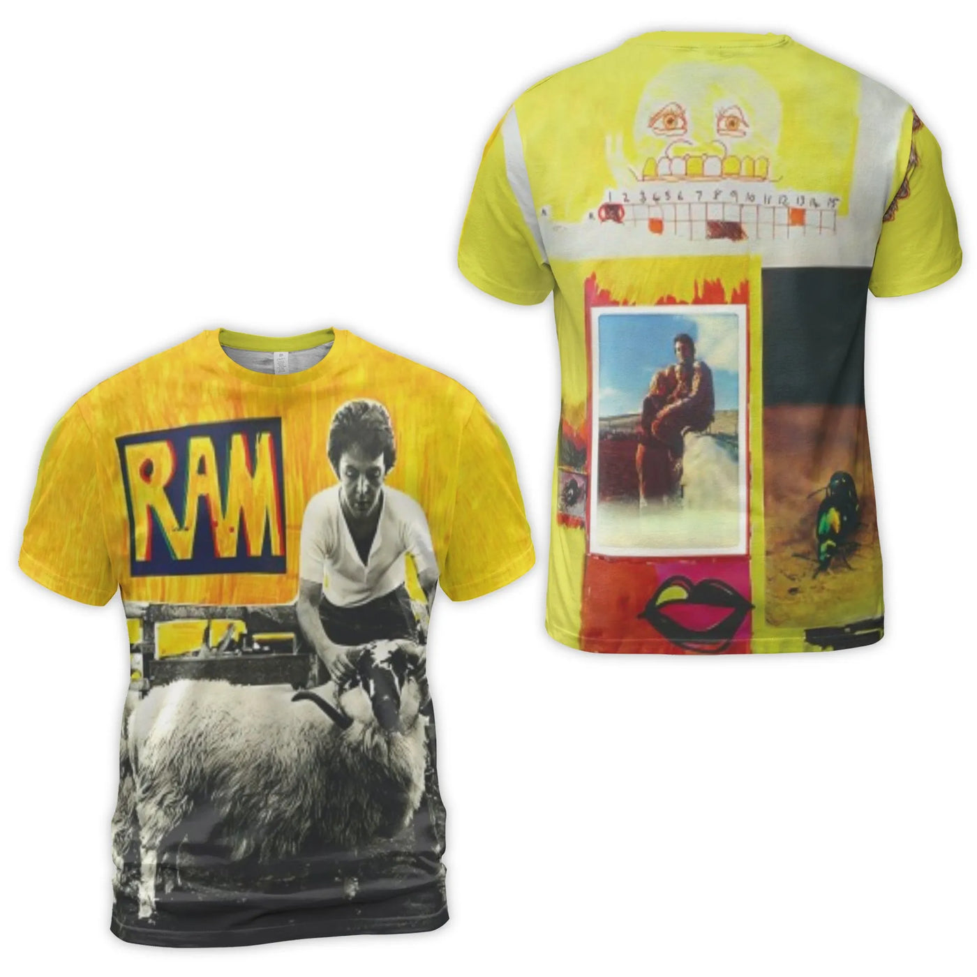 Paul McCartney Ram Album Graphic T-Shirt | All-Over 3D Print Music Art | Premium Polyester Blend | Collector's Rock Music Gif