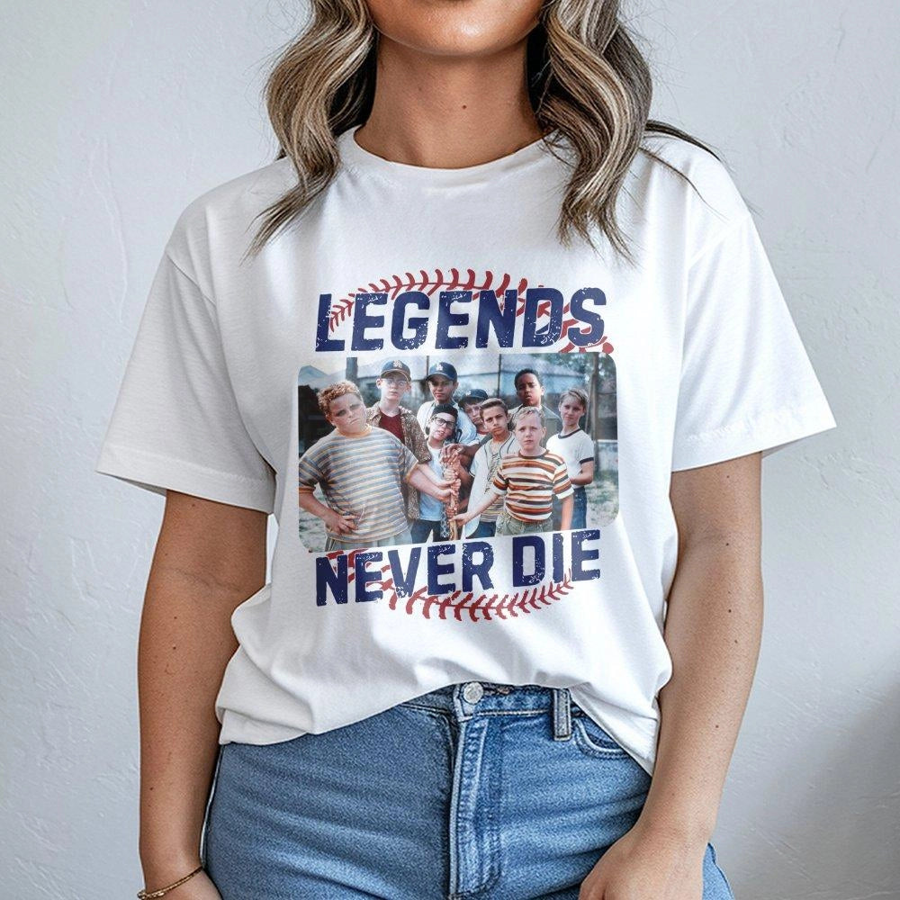 Legends Never Die T-Shirt | Retro 90s Baseball Movie Graphic Tee | Premium Cotton Casual Wear | Nostalgic Gift for Movie Fans