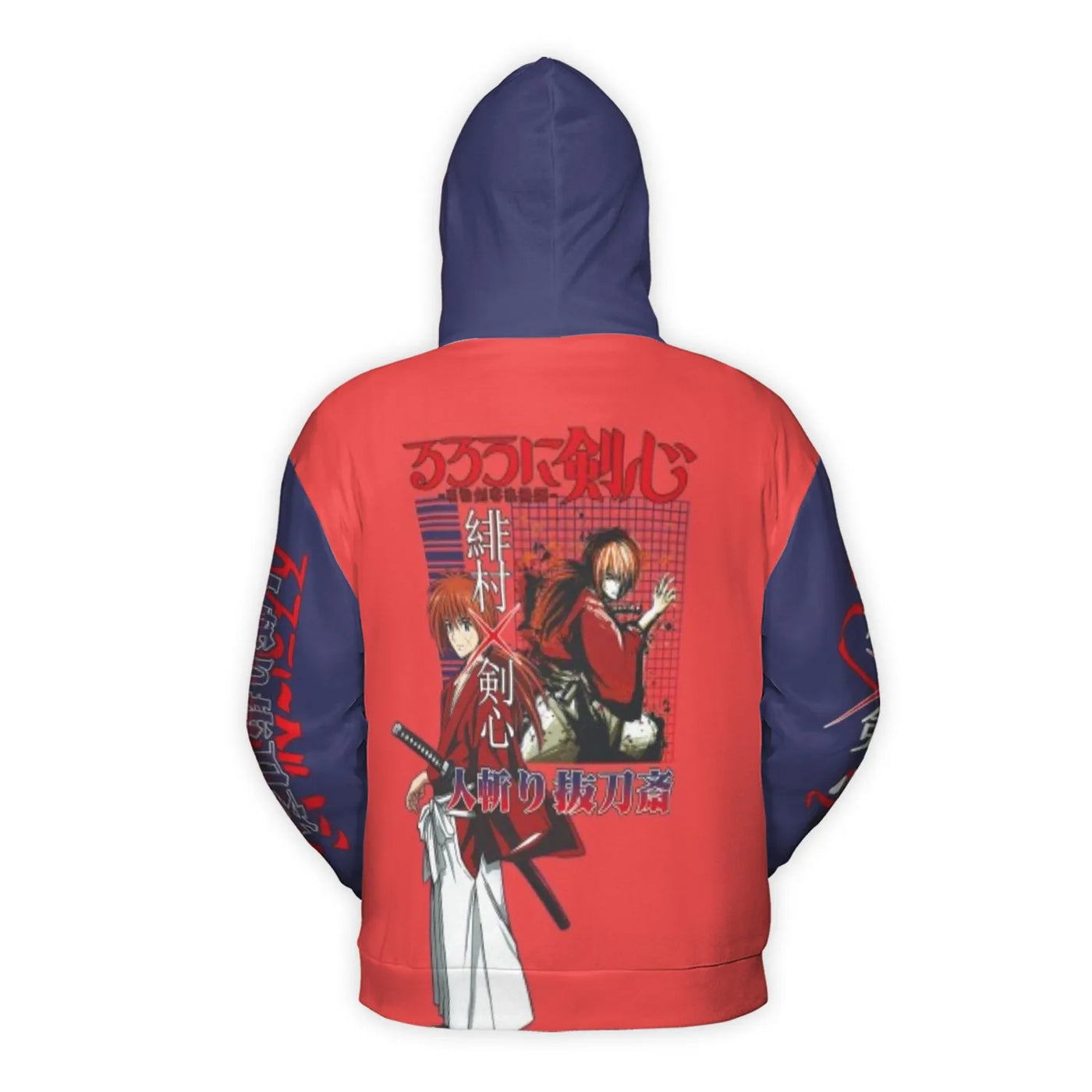Rurouni Kenshin Anime Hoodie | Himura Kenshin Samurai X Graphic Print | Premium Brushed Fleece Pullover | Unisex Otaku Gift F